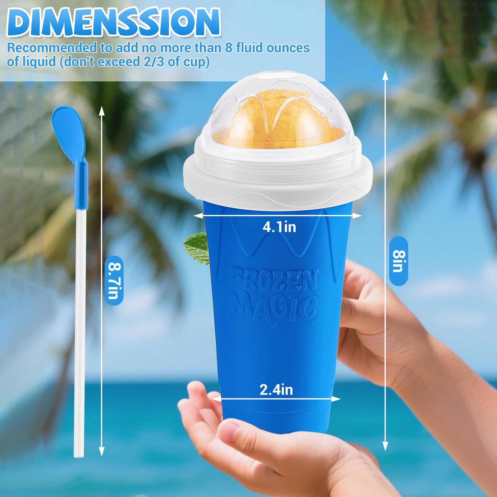Sezau slushie cup detachable spoon-straw combo for convenient eating