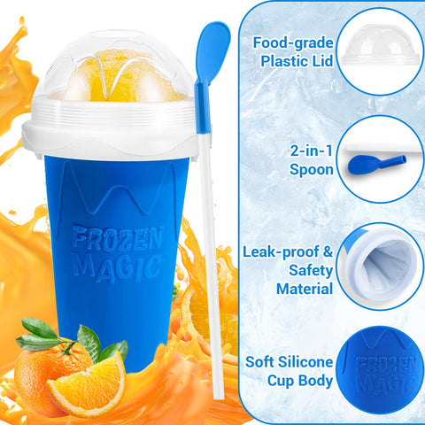 Sezau slushie cup freezer-ready before use for quick, customizable beverages