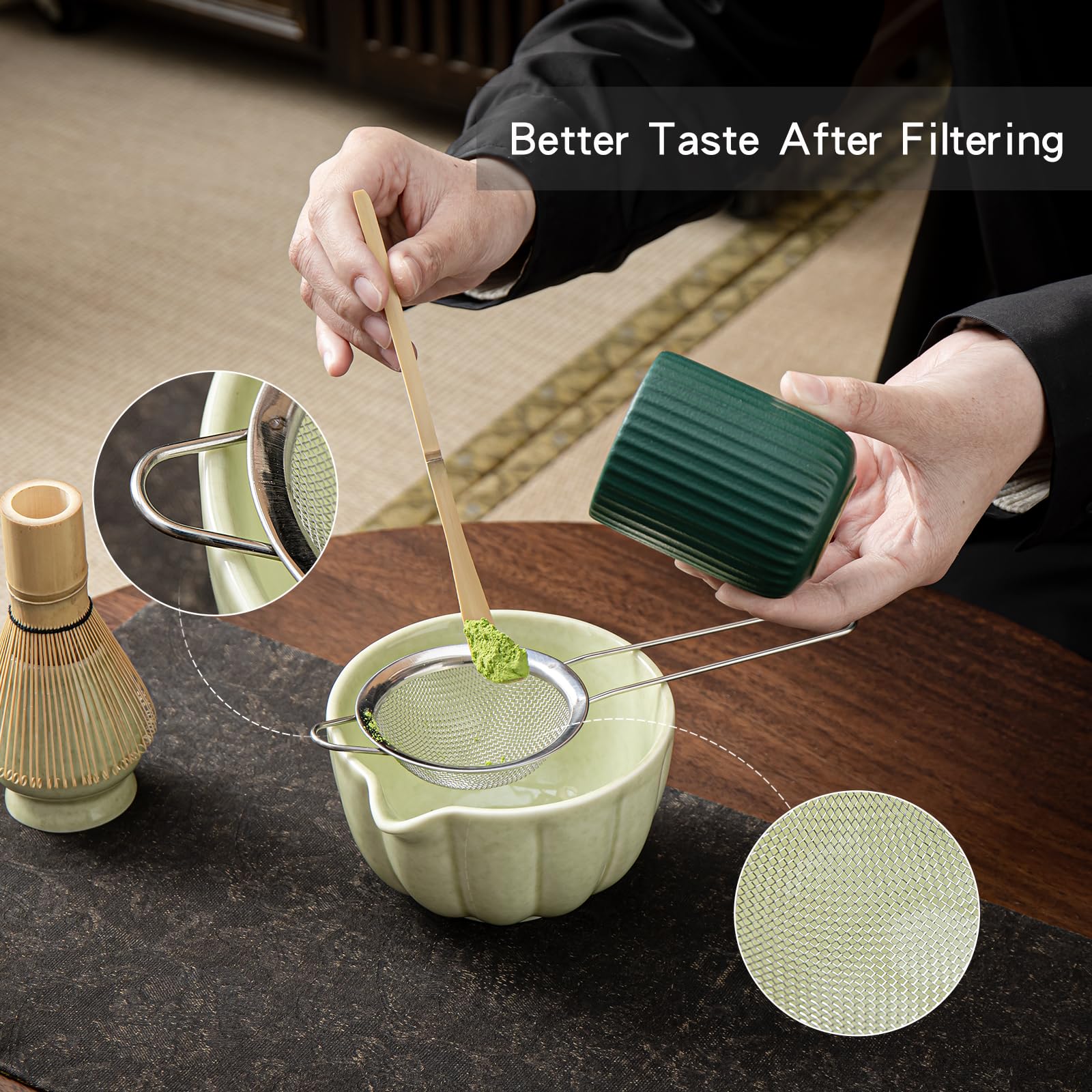 SFTXEY bamboo matcha whisk ready for smooth, airy froth