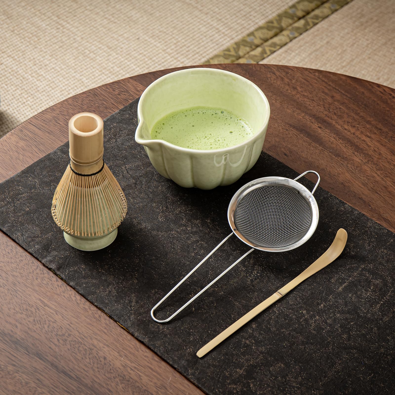 SFTXEY stainless steel sifter for even, lump-free matcha