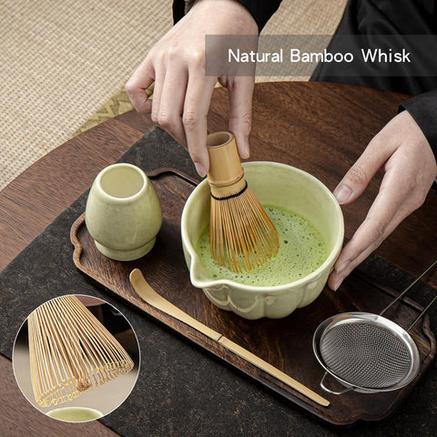 SFTXEY matcha spoon and chasen holder in elegant set