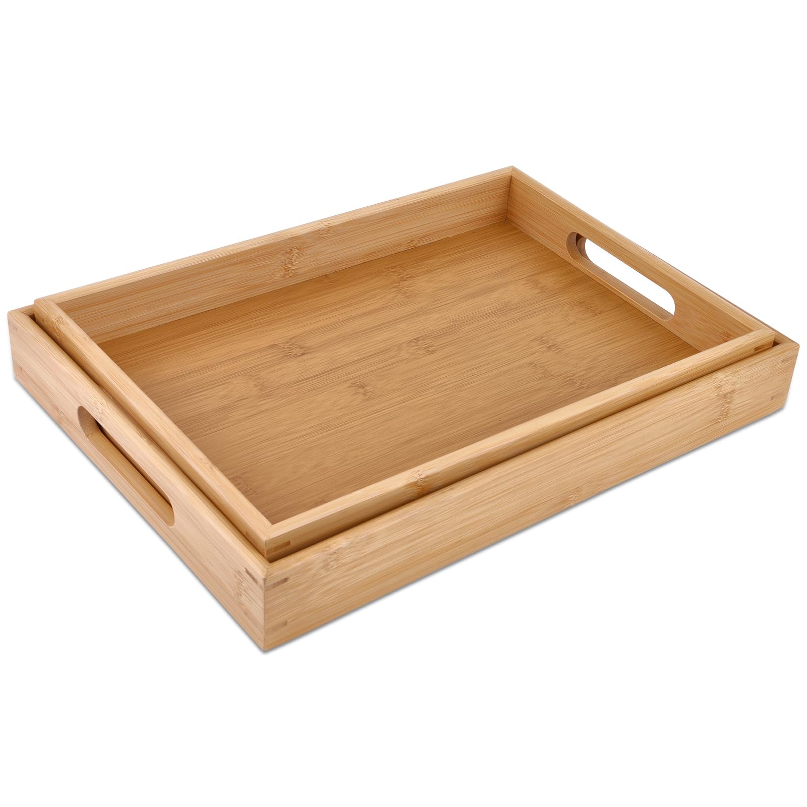Sgigiul large bamboo tray with handles for easy entertaining