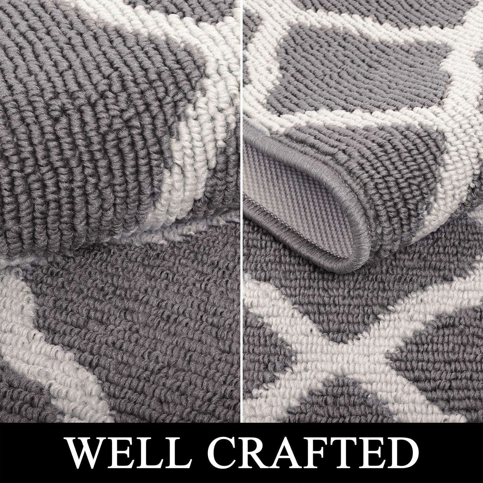 SHACOS door mats non-slip backing prevents sliding for safe entry.