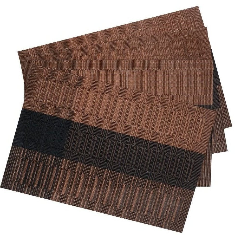 SHACOS placemats weave closeup showing durable PVC-coated polyester