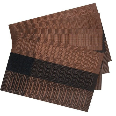 SHACOS placemats weave closeup showing durable PVC-coated polyester