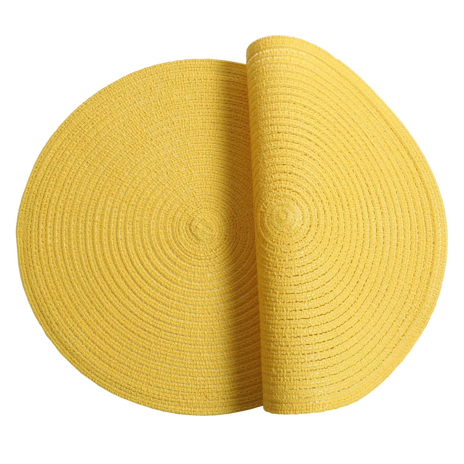 SHACOS placemats measure 15 inches across to accommodate most plates.