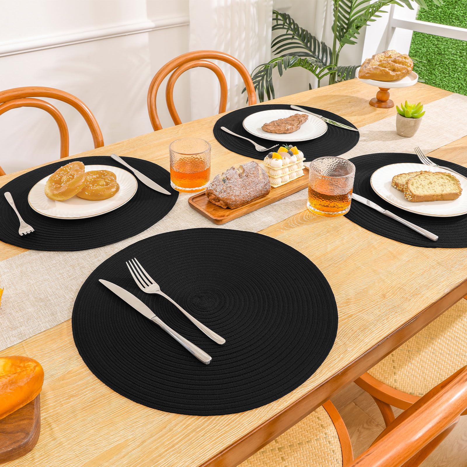 SHACOS placemats on a dining table create a coordinated, stylish setting.