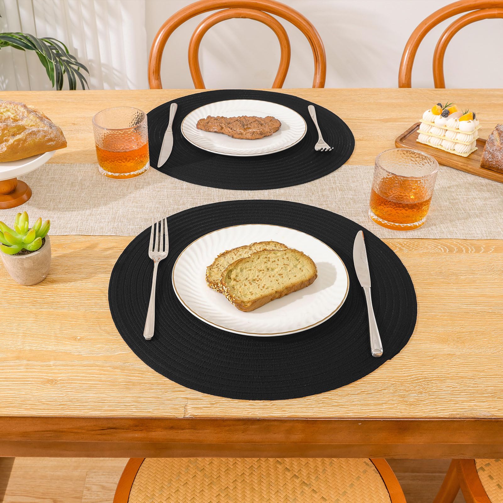 SHACOS placemats highlight heat resistance for serving hot dishes safely.
