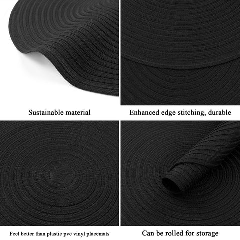 SHACOS round placemats protect surfaces during family meals and gatherings.