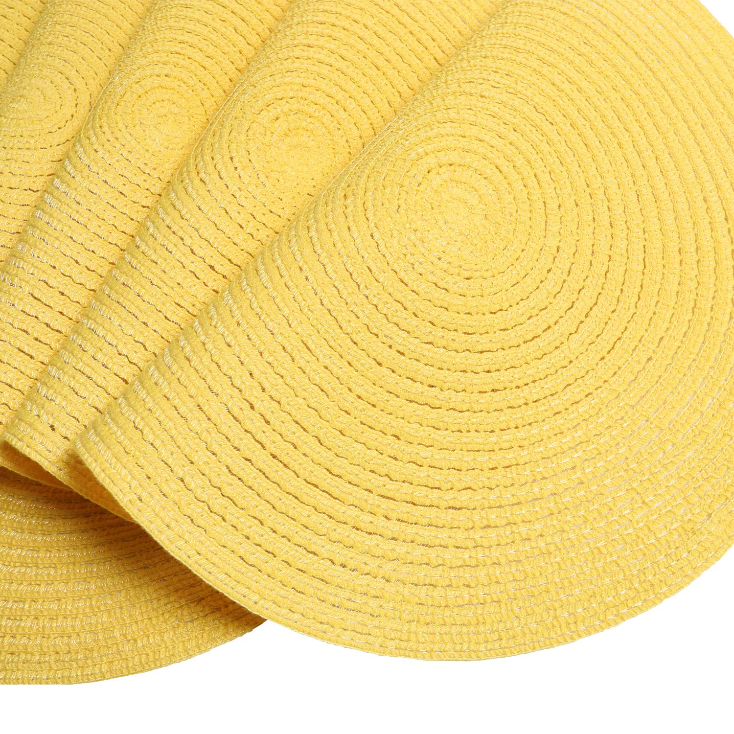 SHACOS four-pack placemats fold for transport and easy storage.