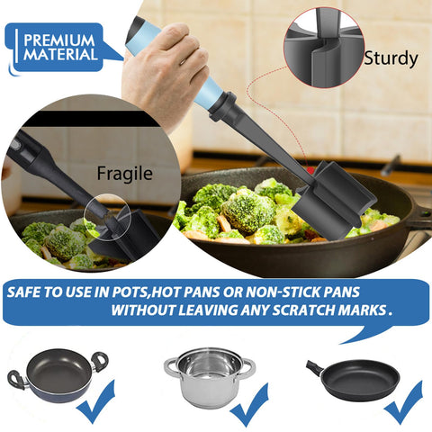 Shadowgallery Meat Chopper Aqua non-stick surface protects cookware during ground beef prep