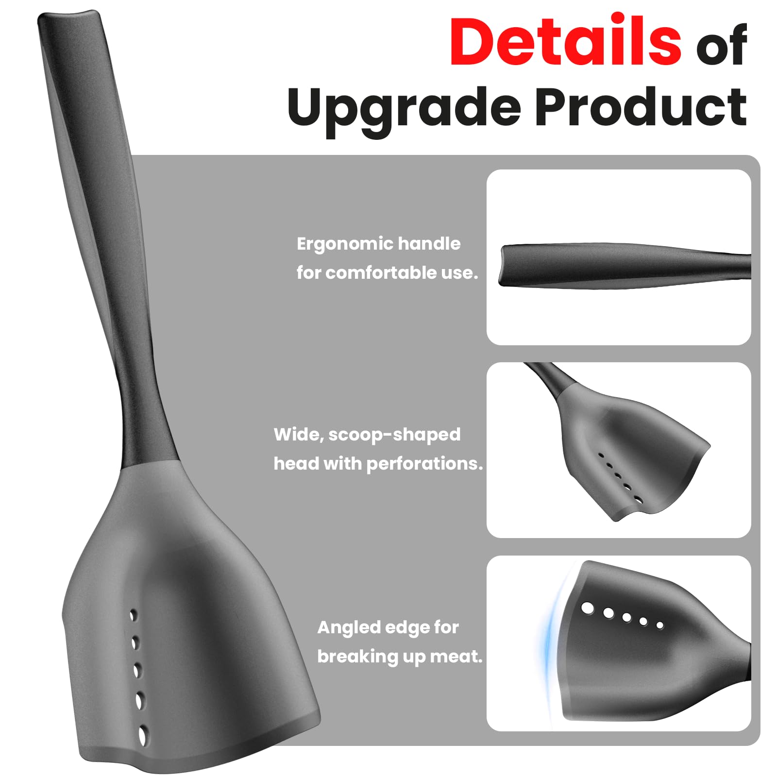 Shadowgallery Meat Chopper Spatula non-stick surface prevents sticking during cooking.