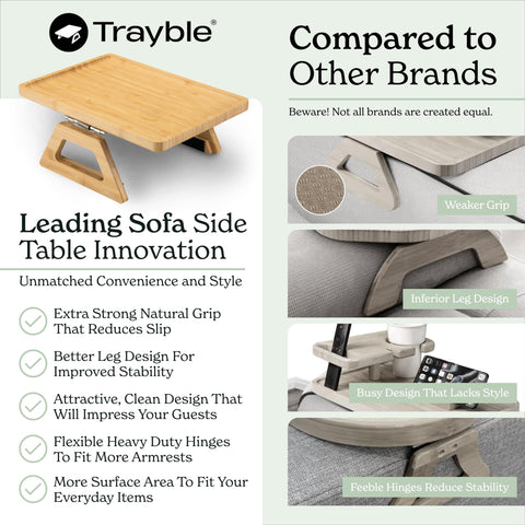 Shamrock Home Trayble large enough for a dinner plate on couch