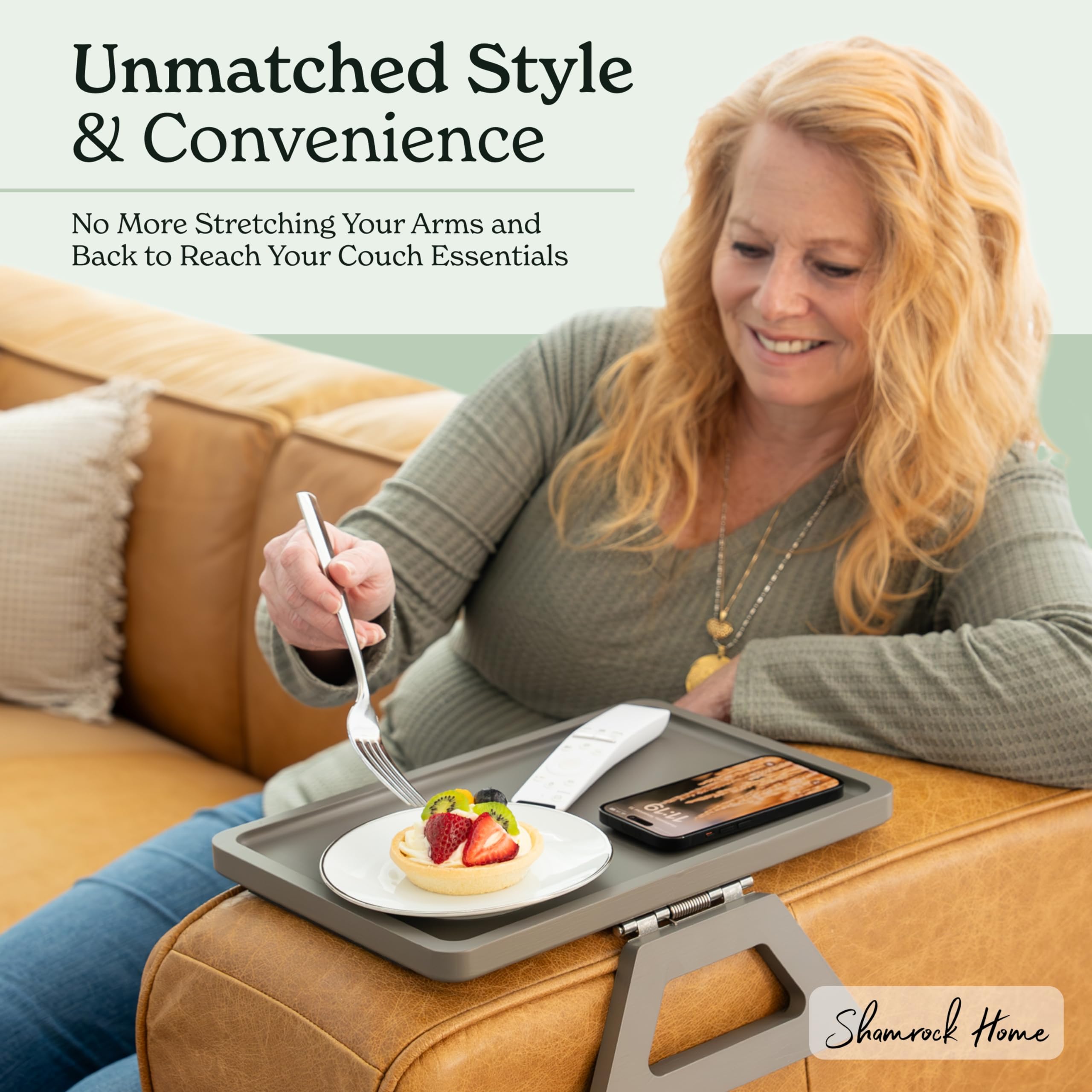 Shamrock Home Trayble folds flat to store under the couch