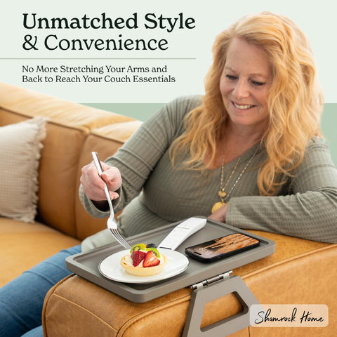 Shamrock Home Trayble folds flat to store under the couch
