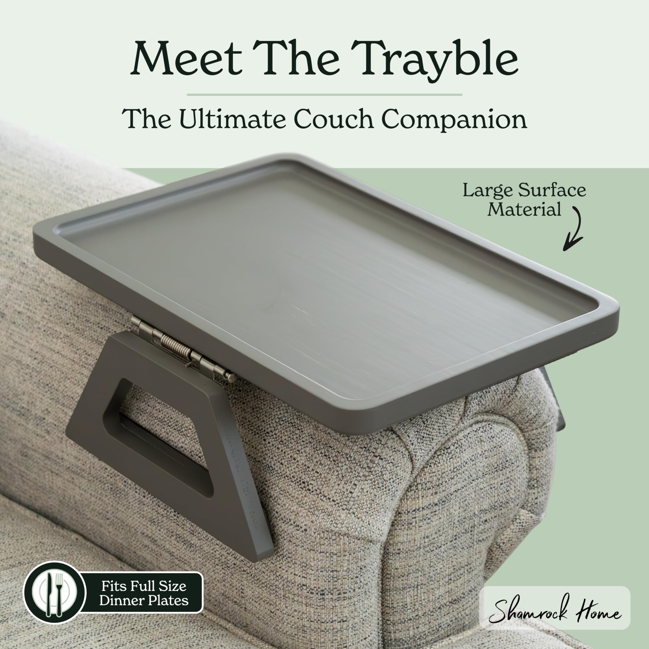 Shamrock Home Trayble wide-arm clamp fits large arms for secure use