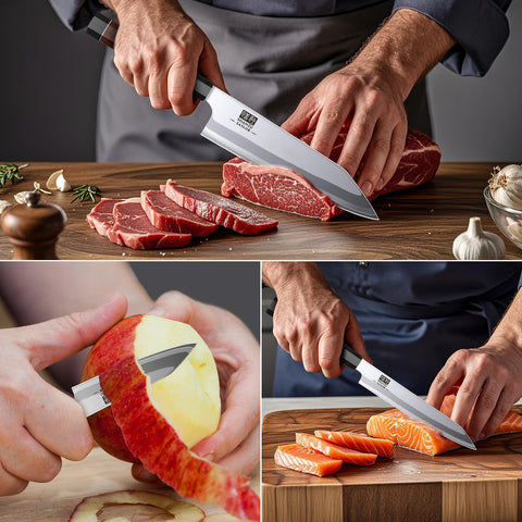 SHAN ZU wood handle detail adds elegant grip stability during prep