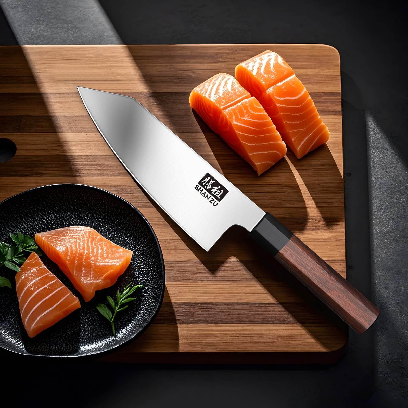 SHAN ZU versatility in kitchen for vegetables, meat, fruits, and sashimi preparation