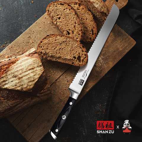 SHAN ZU bread slicing in action for crusty loaves and pastries