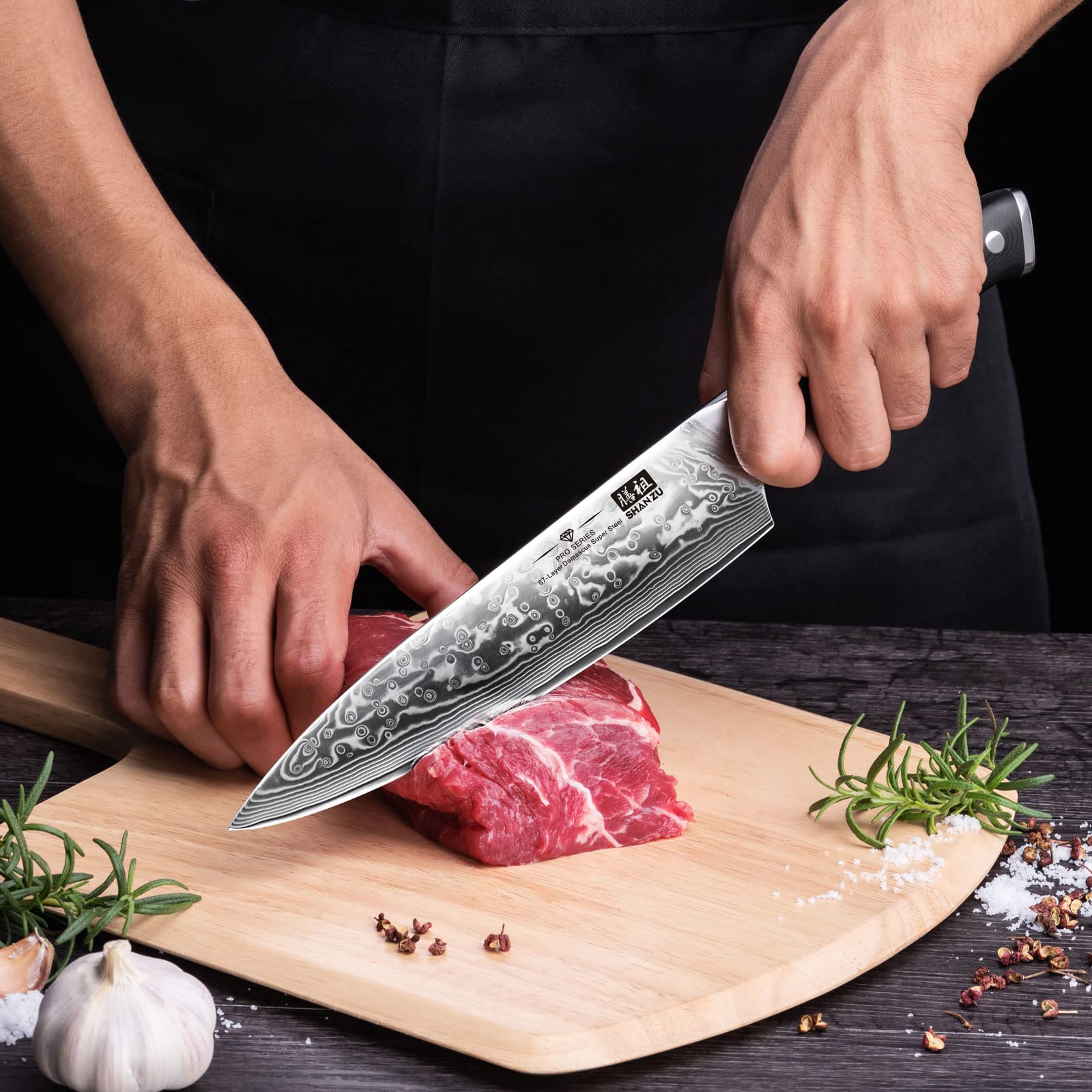 SHAN ZU 15-degree cutting angle enables efficient slicing and rocking motions.