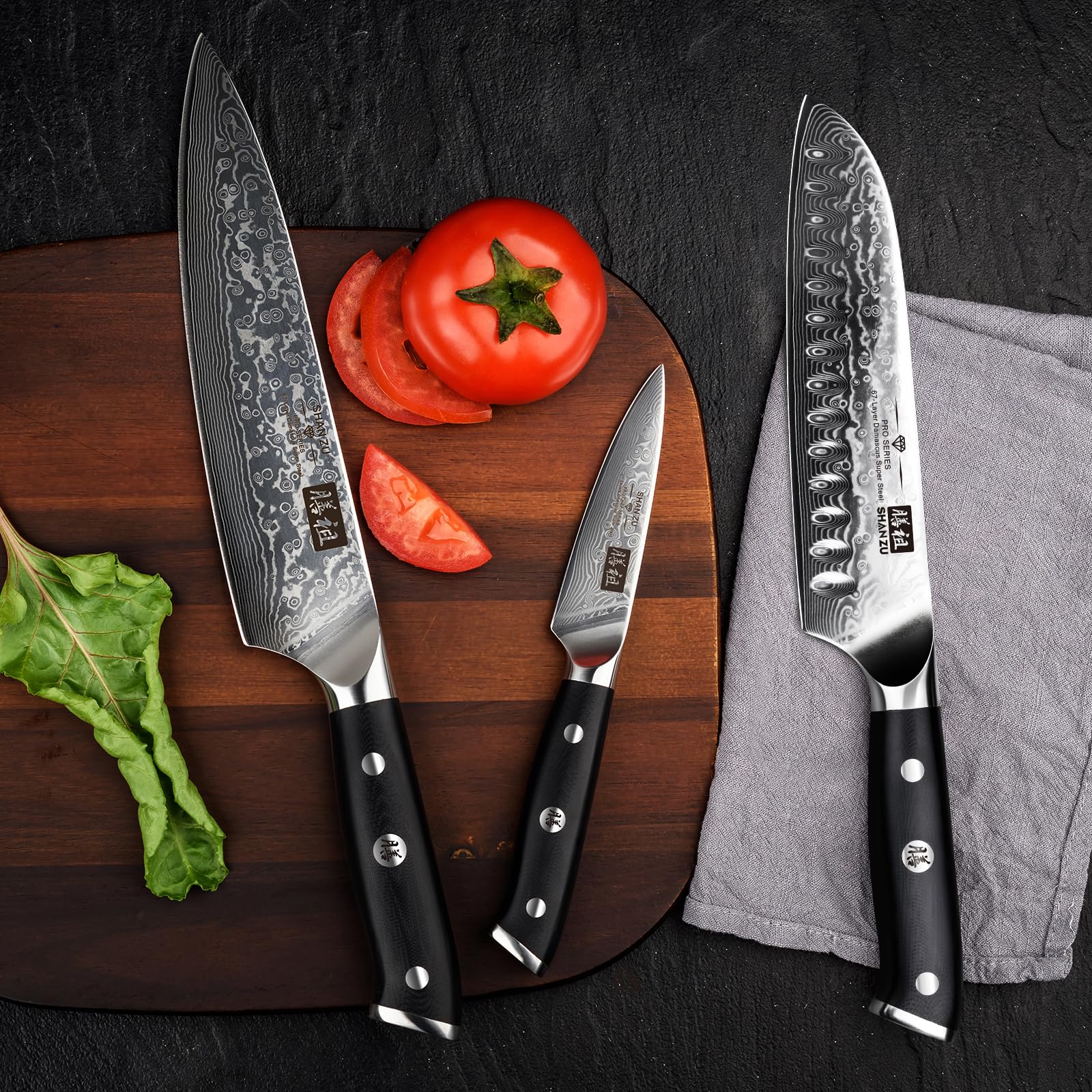SHAN ZU Damascus knife gift box packaging ready for gifting.