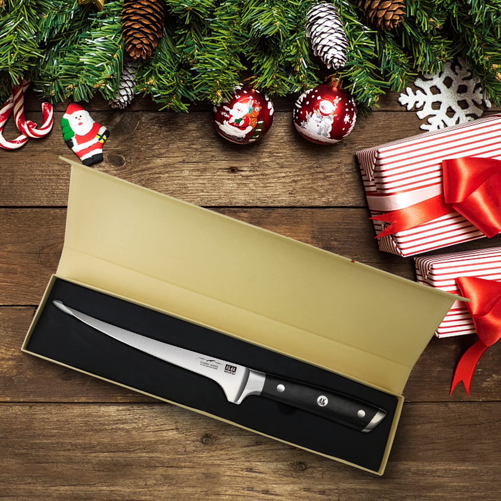 SHAN ZU edge-deboning knife blade for clean cuts.