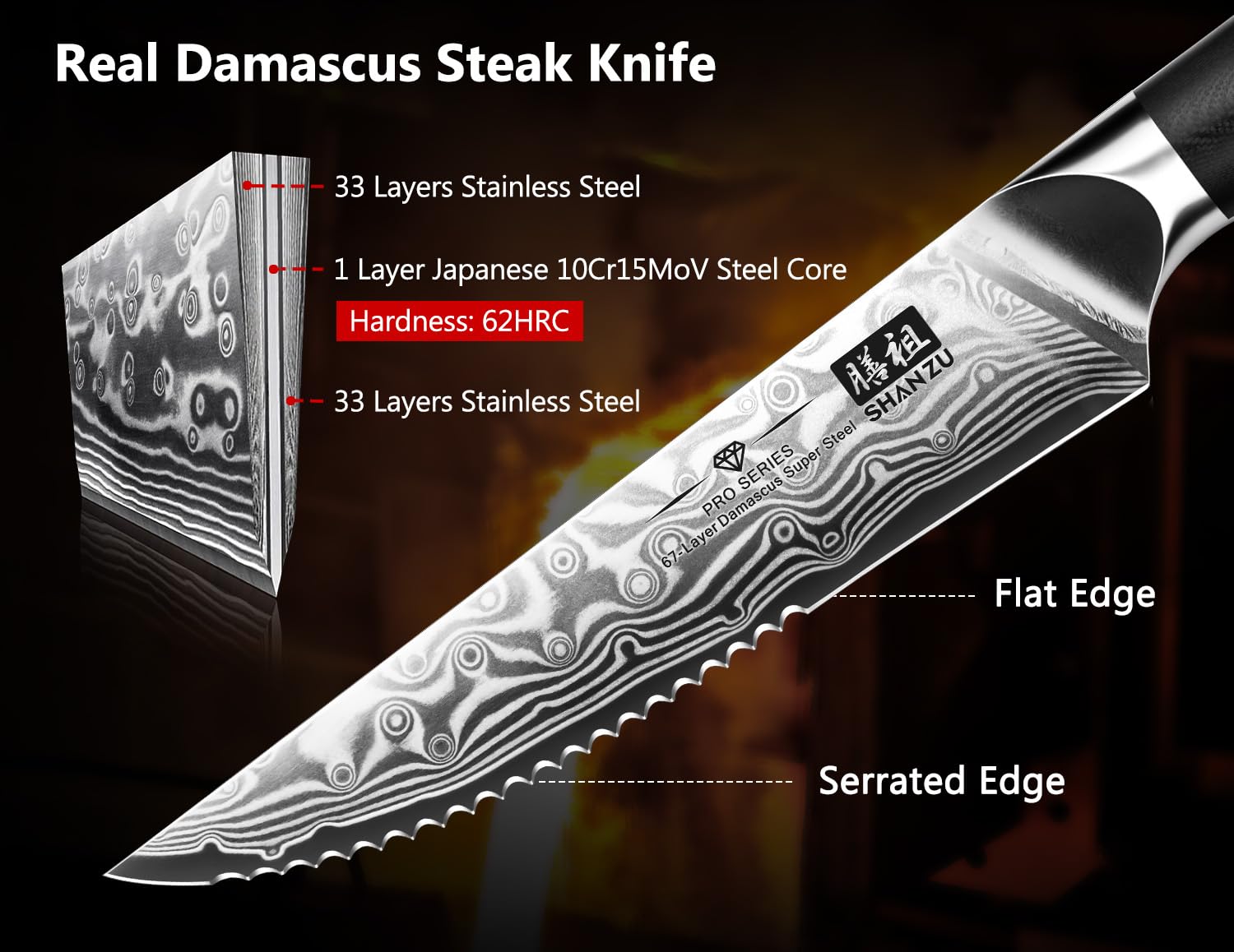 SHAN ZU ergonomic G10 handle closeup emphasizes comfortable grip during prep.