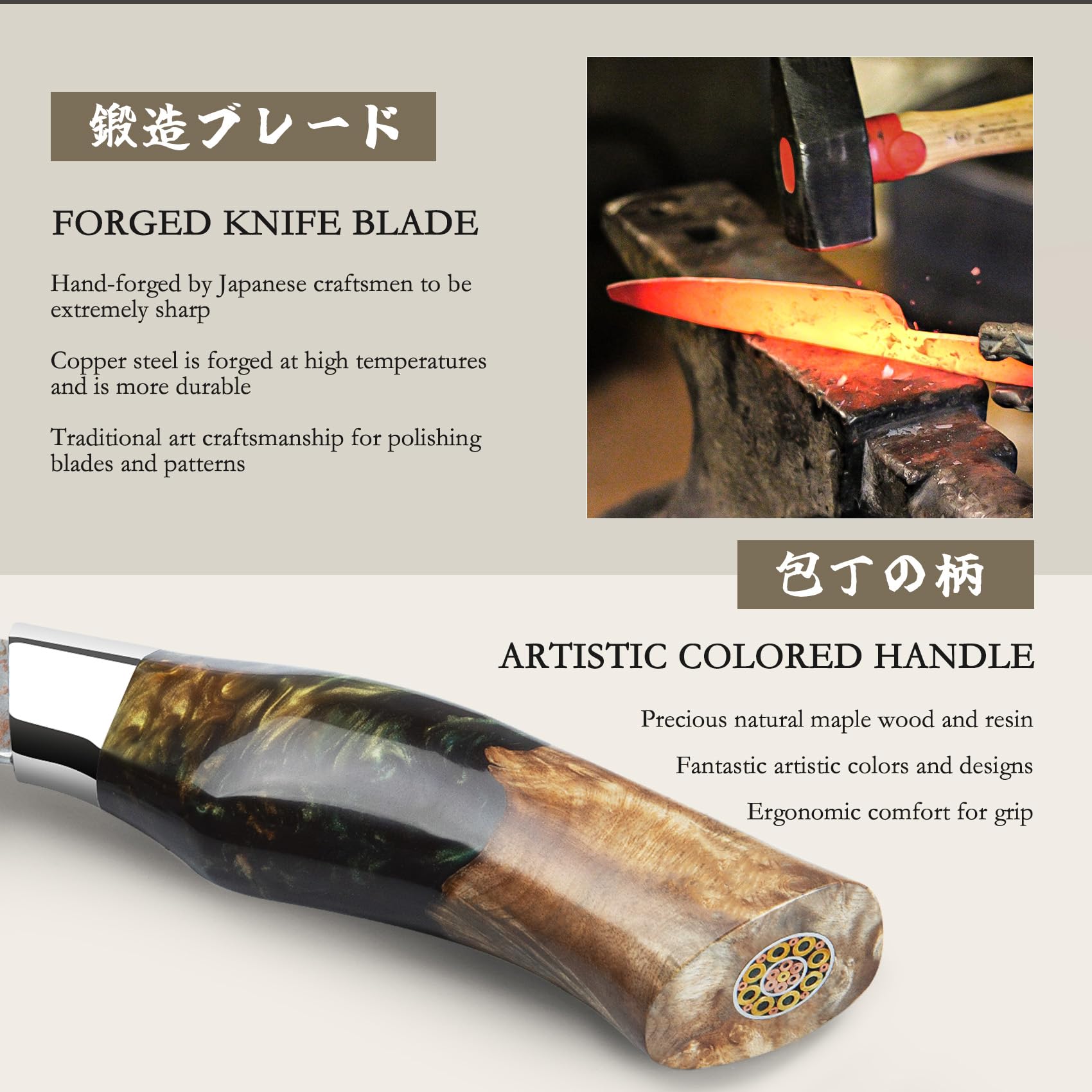 SHAN ZU ergonomic, slip-resistant grip reduces fatigue during long prep sessions.