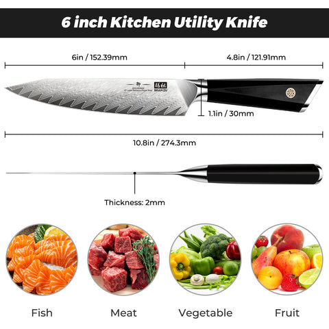 SHAN ZU G10 full-tang handle provides secure ergonomic grip.