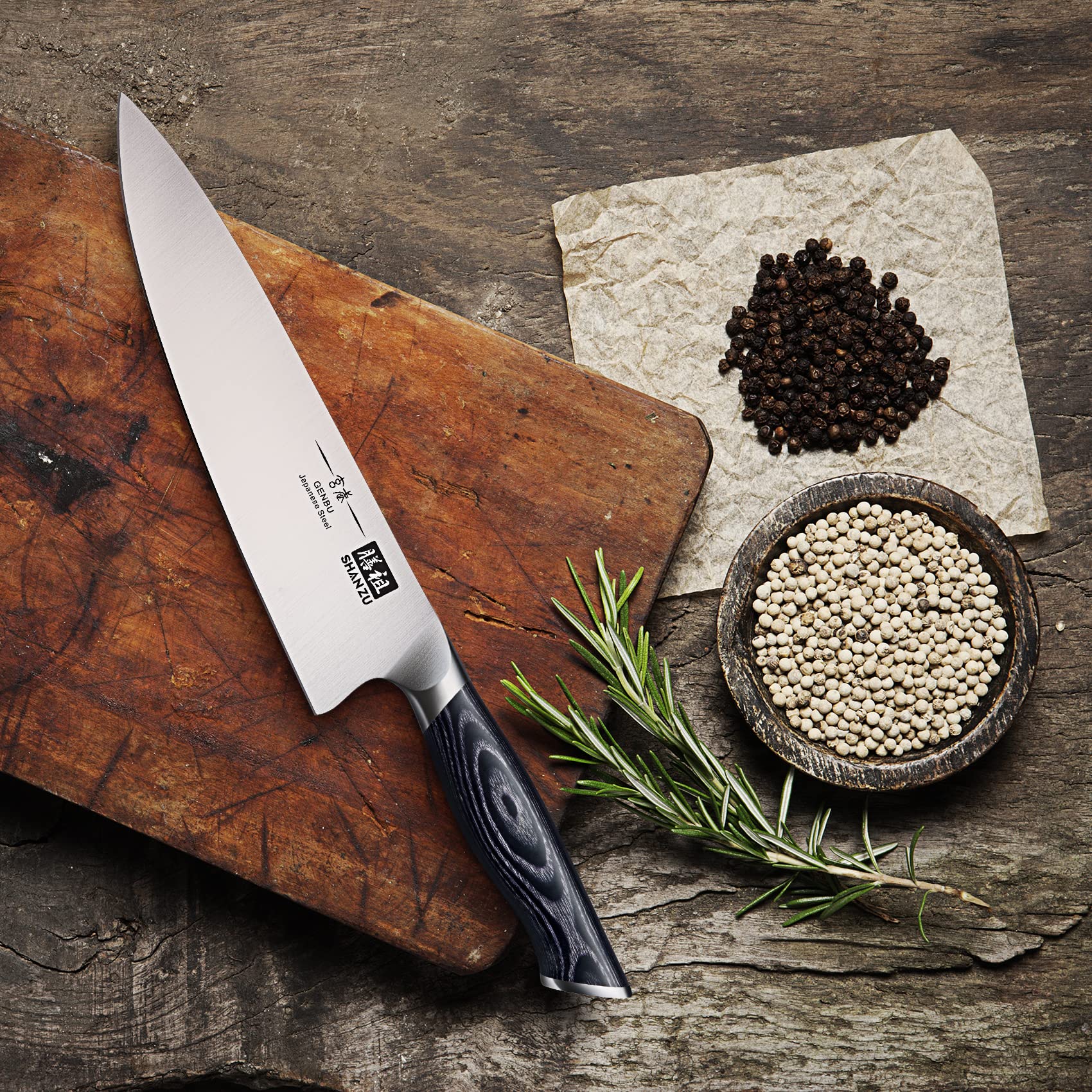 SHAN ZU Genbu design on blade adds aesthetic appeal to modern kitchens.