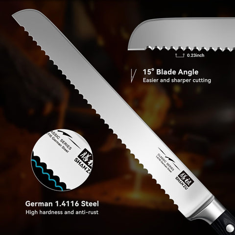 SHAN ZU German 1.4116 stainless blade resists rust and stains