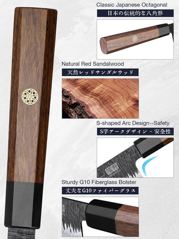 SHAN ZU 8-inch chef knife in use for precise, controlled slicing.