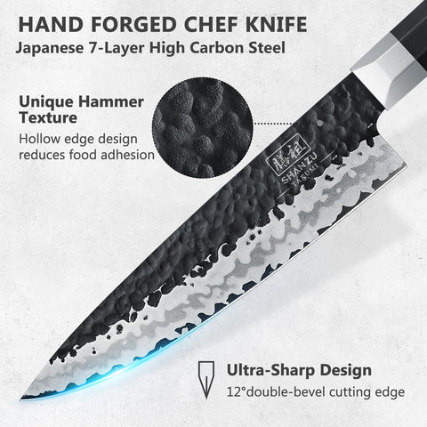 SHAN ZU 8-Inch edge showcases razor-like sharpness for clean, effortless cuts.
