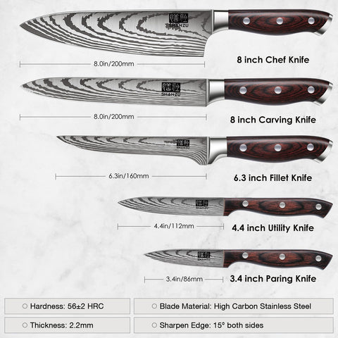 SHAN ZU laser-engraved blade pattern for style and durability