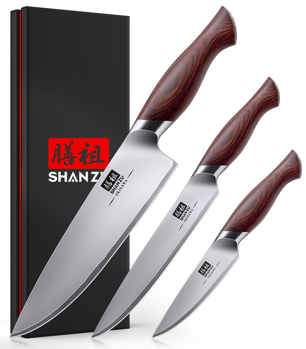 SHAN ZU Japanese knife set blade detail for precise slicing and edge resilience