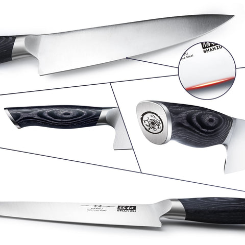 SHAN ZU 8-inch chef knife ready to support precise mincing and dicing.
