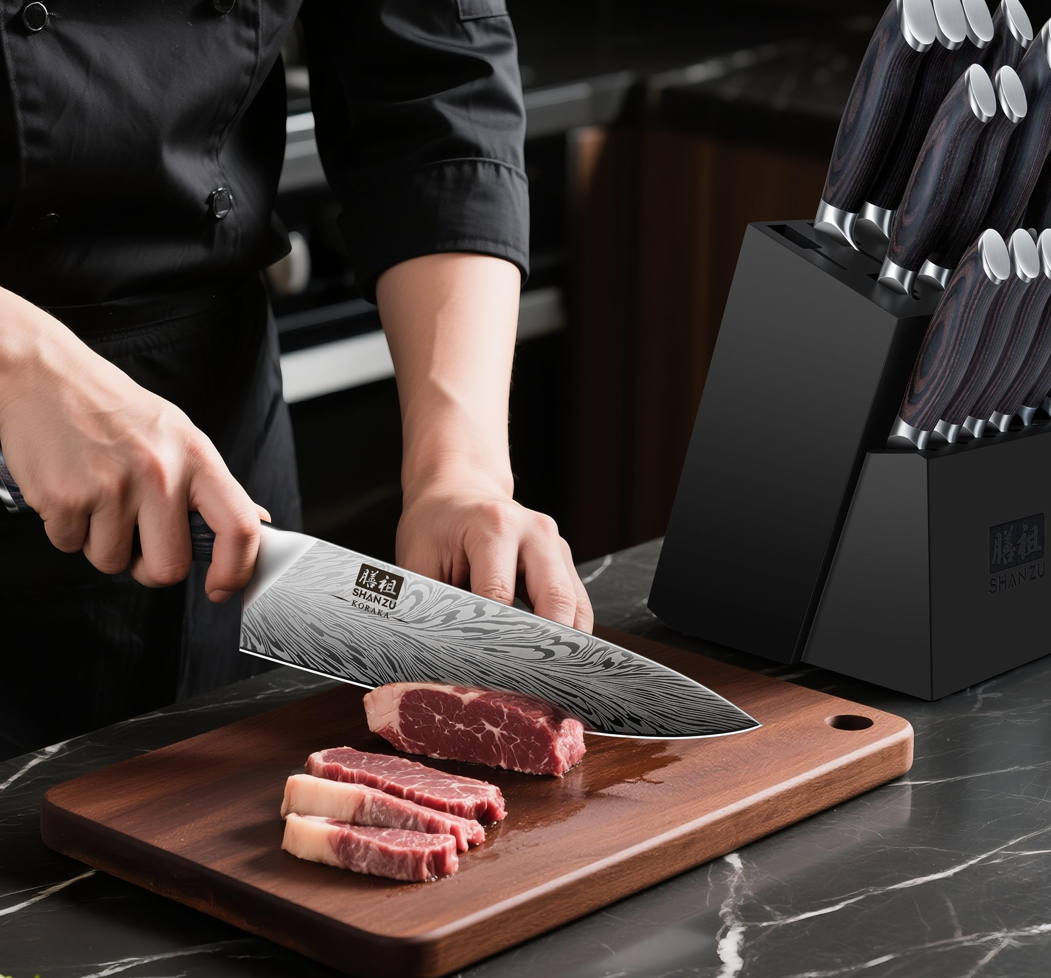 SHAN ZU 4.5-inch steak knife ensures firm, even portions
