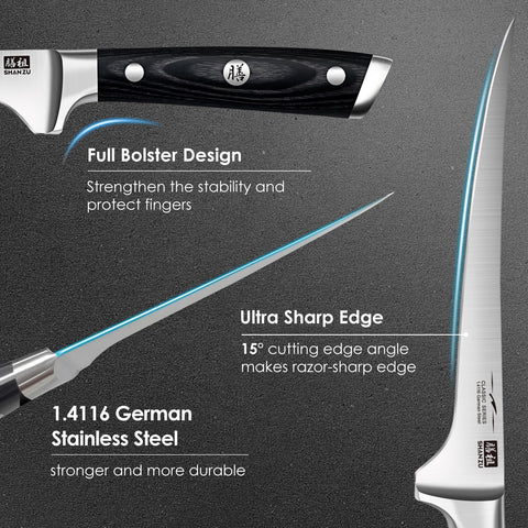 SHAN ZU lightweight, balanced knife reduces wrist fatigue.