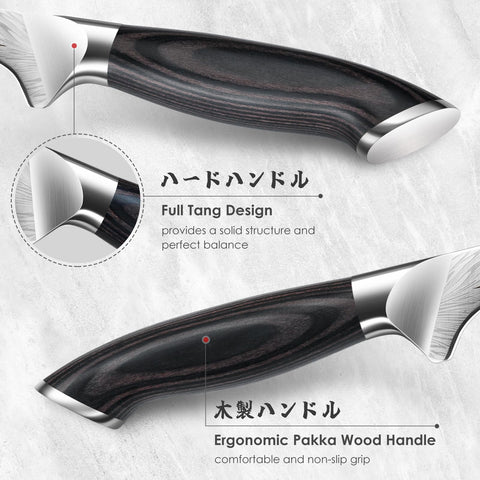 SHAN ZU Pakkawood handle offering secure grip and balance