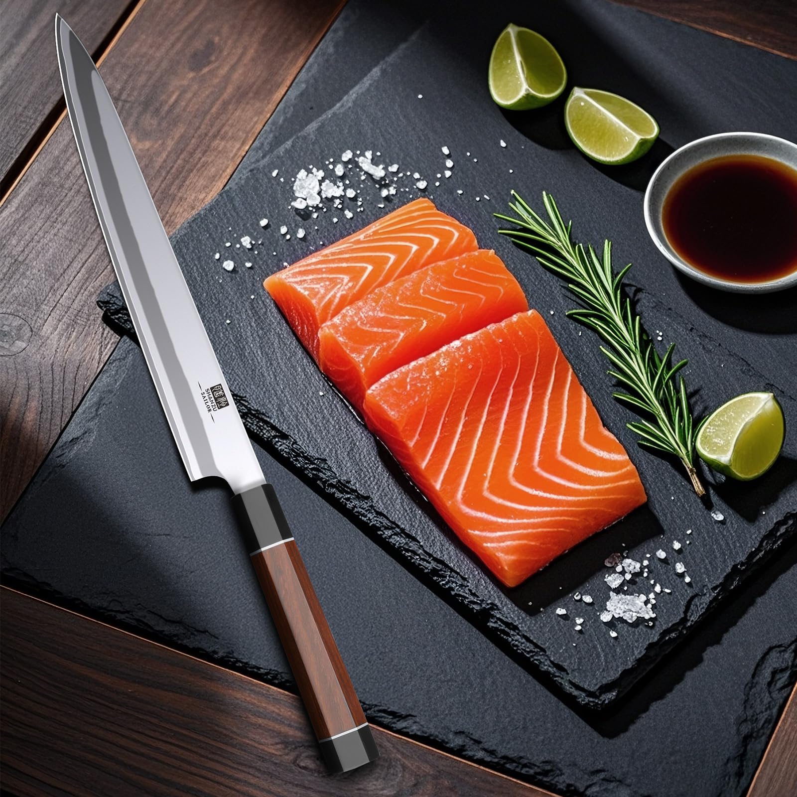 SHAN ZU knife delivering clean, effortless sushi cuts