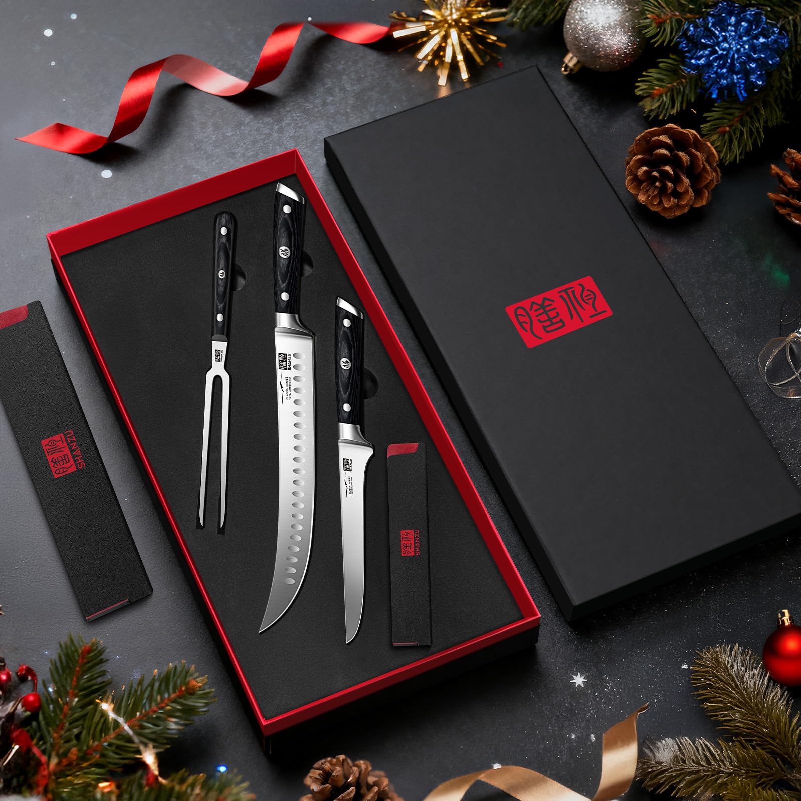 SHAN ZU razor-sharp 12° edge enables effortless slicing.