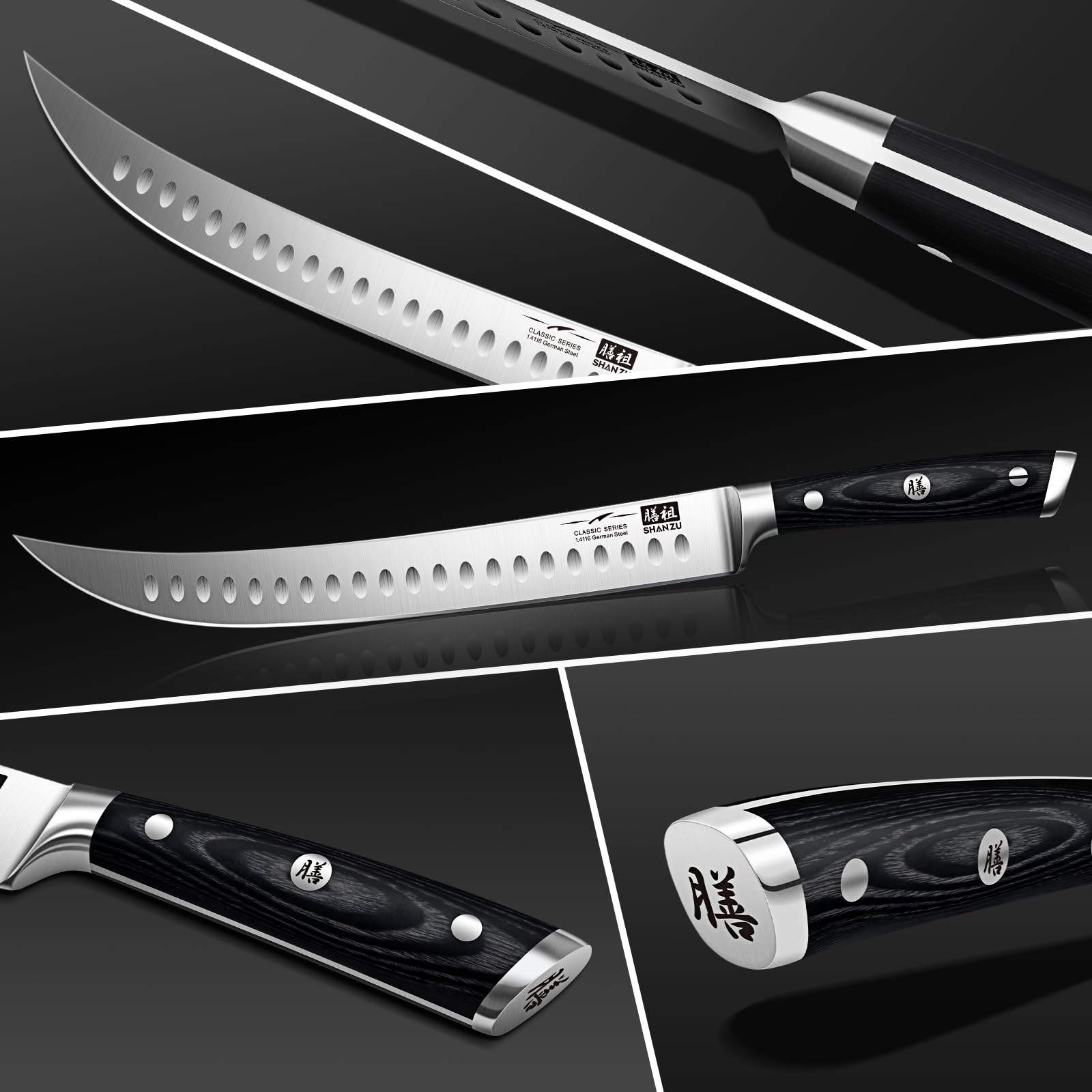 SHAN ZU slicing knife showing full tang design for control