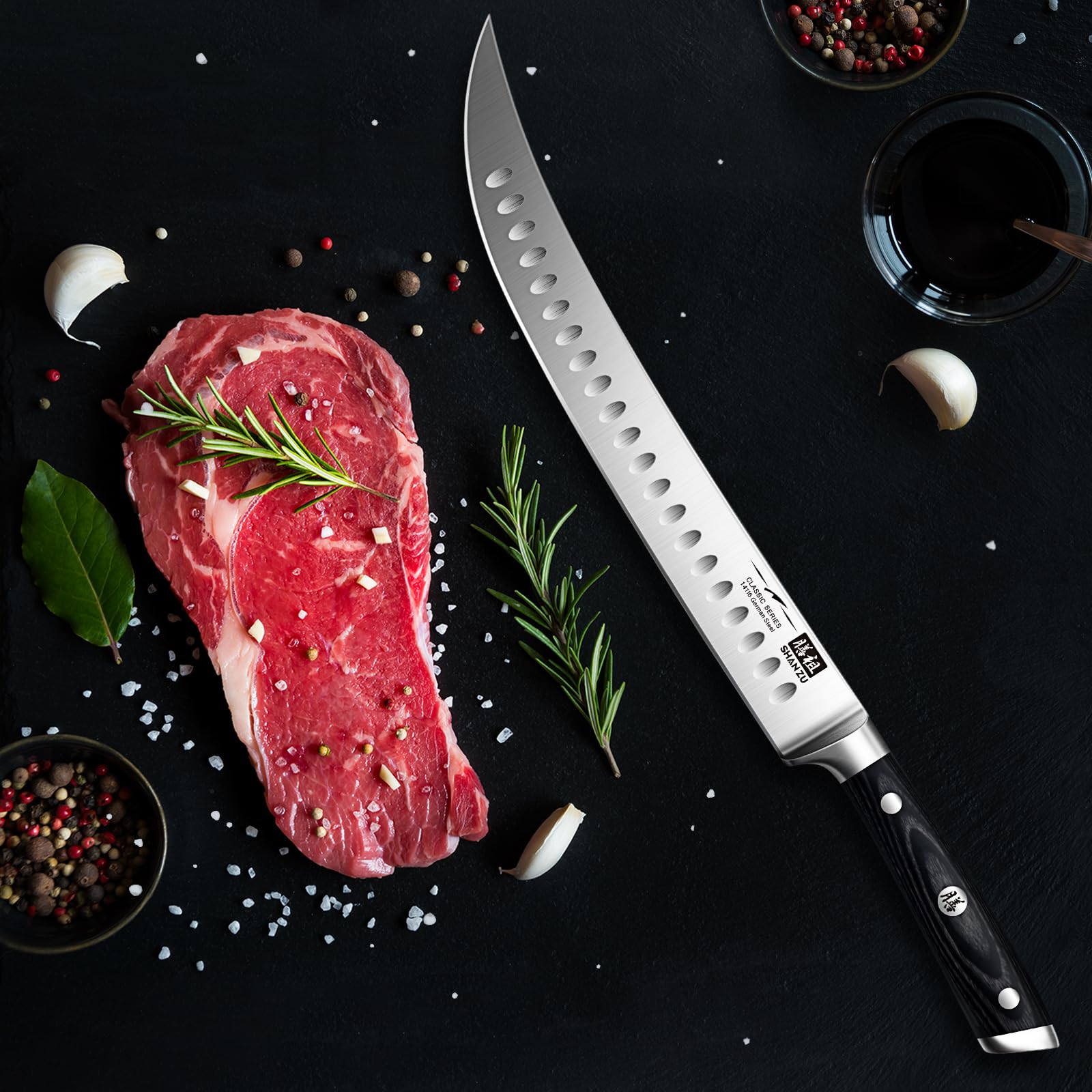 SHAN ZU blade groove reduces sticking during slicing