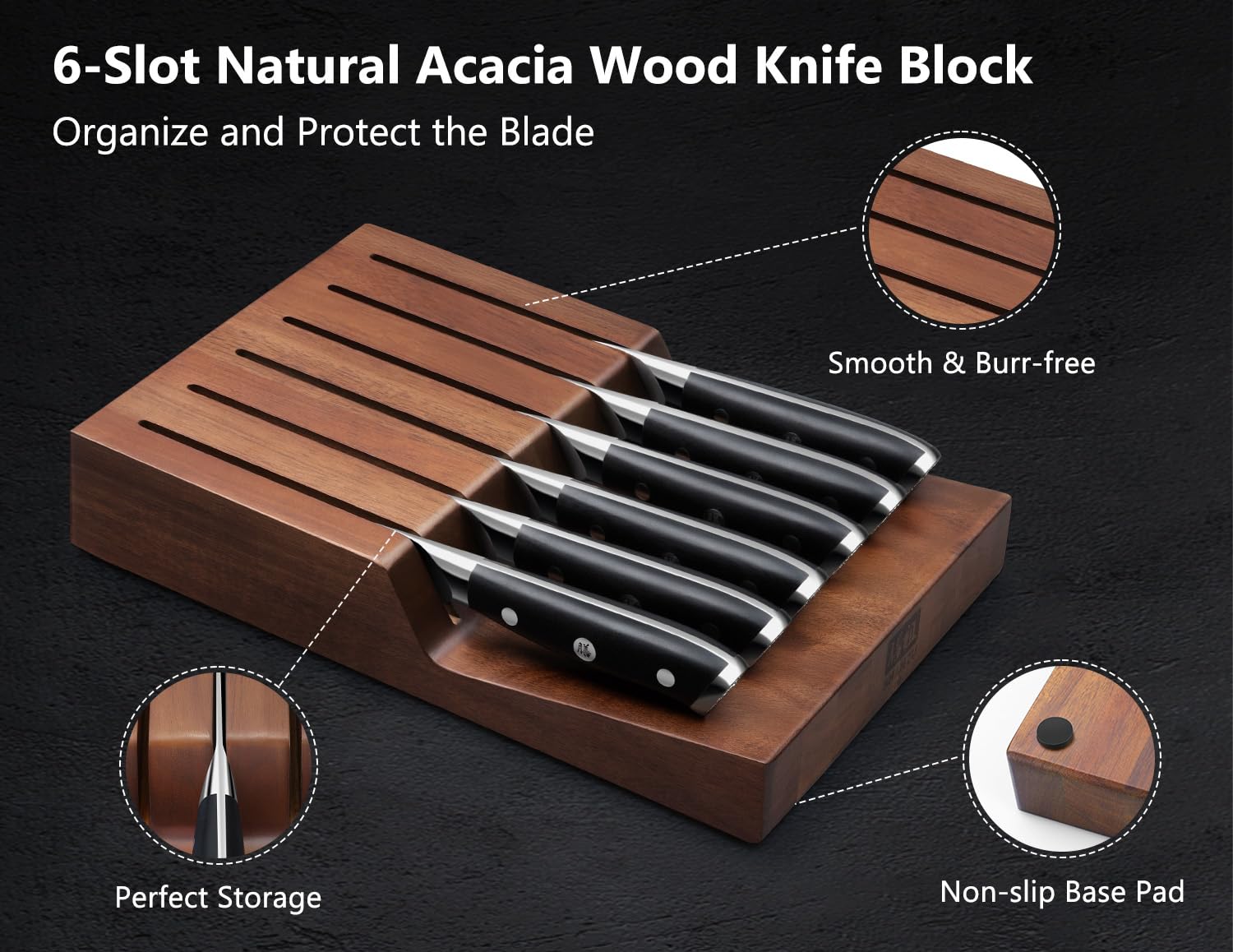 SHAN ZU steak knife serrated edge cuts meat with minimal juice loss.