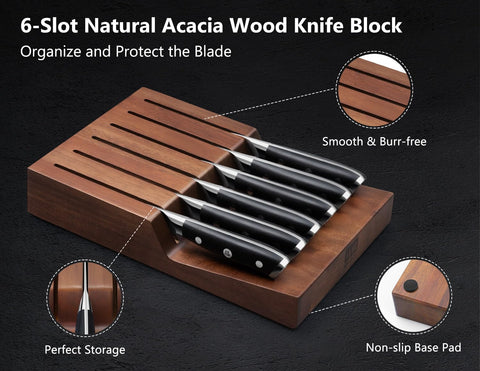 SHAN ZU steak knife serrated edge cuts meat with minimal juice loss.