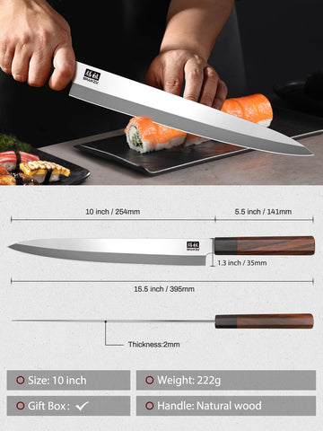SHAN ZU sushi knife edge closeup demonstrates easy resharpening and lasting sharpness