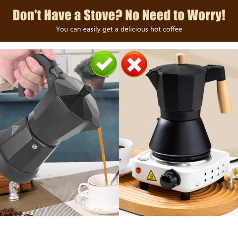 SHANGSKY 6-cup capacity brewing steaming espresso aroma in cup