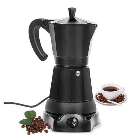 SHANGSKY electric moka pot 6-cup front view for quick espresso at home