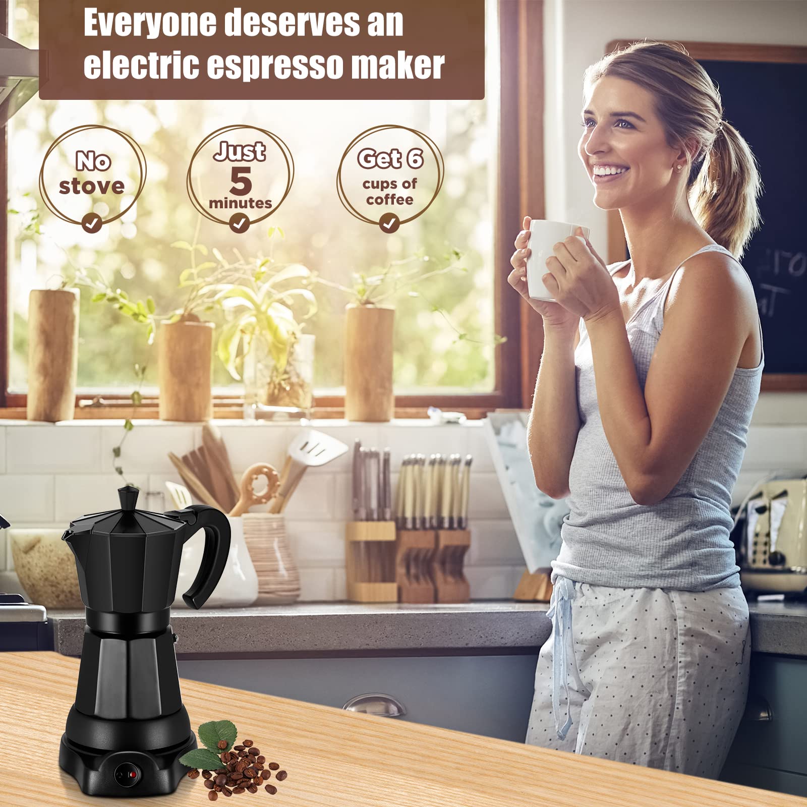 SHANGSKY electric moka pot switch design highlights for easy operation