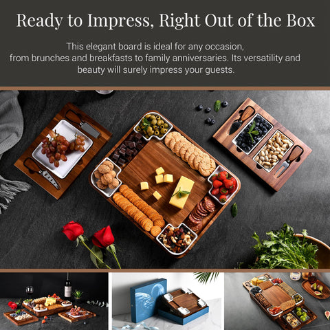Shanik square board includes stainless steel utensils for easy prep